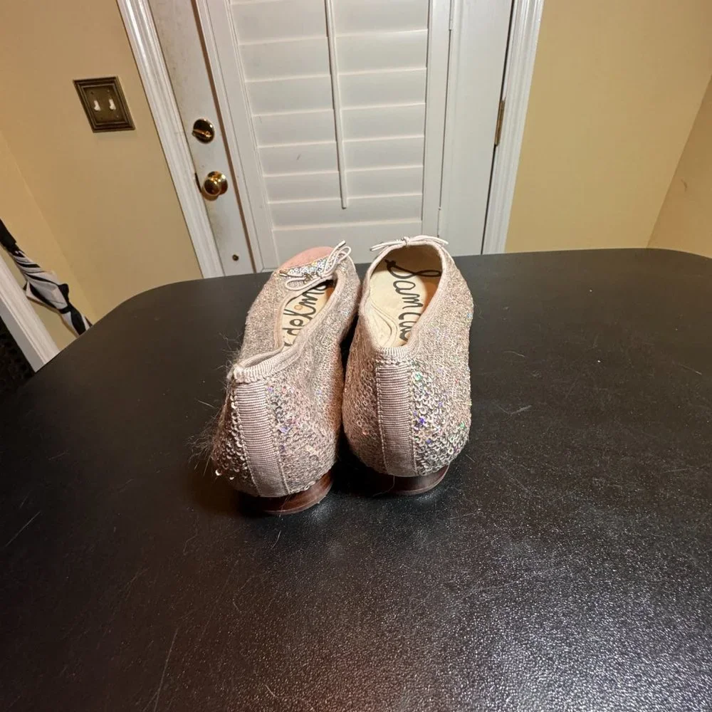 Sam edelman size 9 blush sequened flats